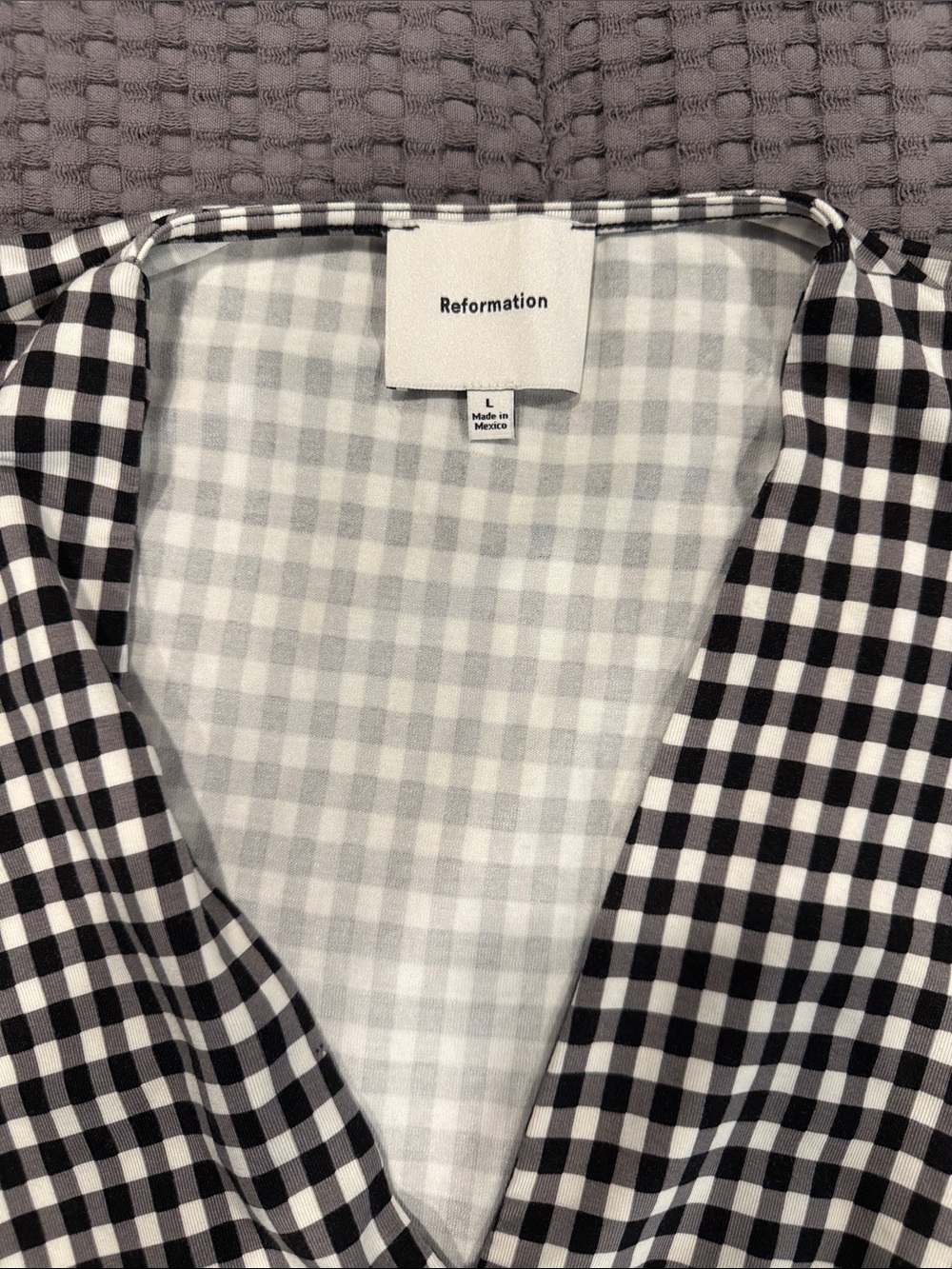 Reformation Black & White Gingham tank